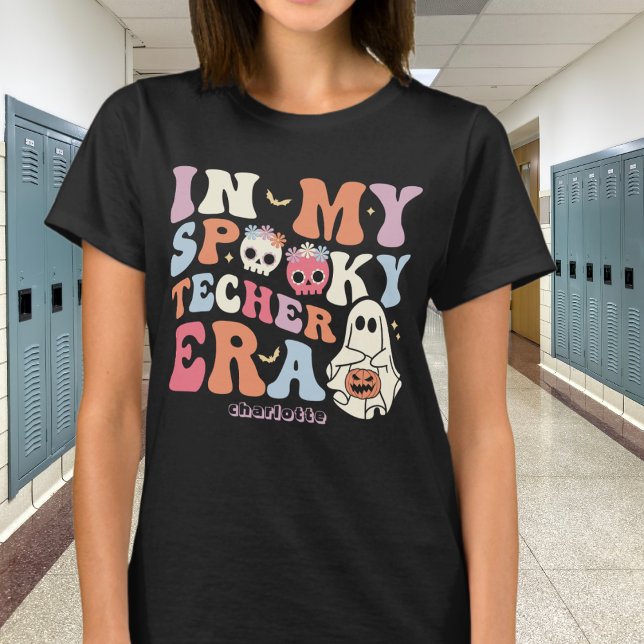 Retro Halloween In My Spooky Teacher Era with Name T-Shirt (Creator Uploaded)