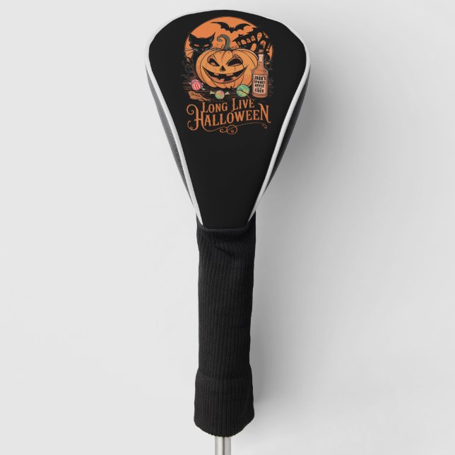 Retro Halloween Long Live Fall Spooky Season  Golf Head Cover (Front)