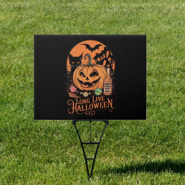 Retro Halloween Long Live Fall Spooky Season  Sign (Insitu)