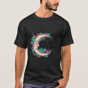 Retro Halloween Mystic Moon Stay Wild Moon Child W T-Shirt