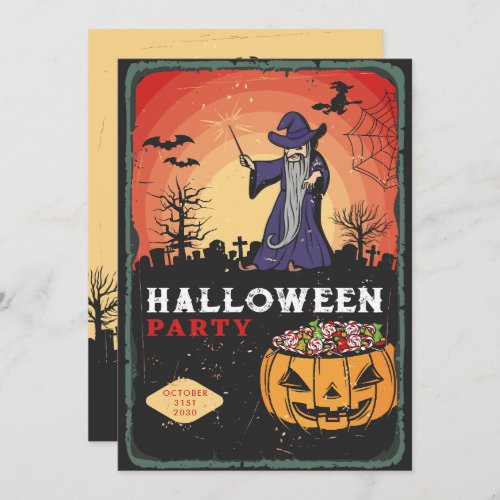 Retro Halloween Party Invitation