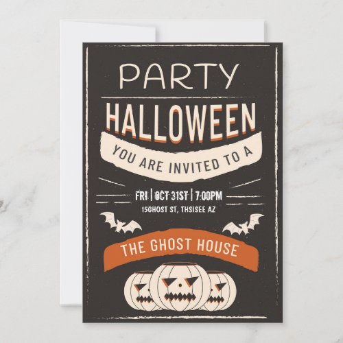 Retro Halloween Party Invitation