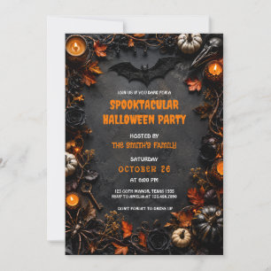 Retro Halloween Party Invitation, Vintage Gothic Invitation