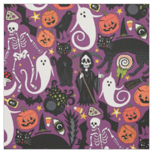 retro halloween purple fabric