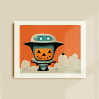 Retro Halloween Robot 001 • Cute Kids Art