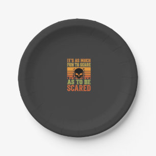 Retro Halloween Scare Skull Design_1 Paper Plates