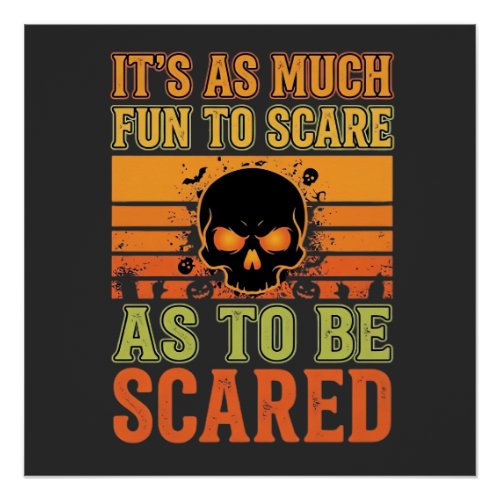Retro Halloween Scare Skull Design_1 Poster