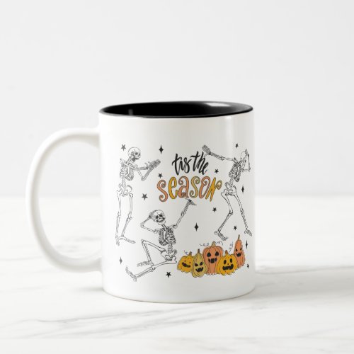 Retro Halloween Shirt Funny Halloween Skull Two_Tone Coffee Mug