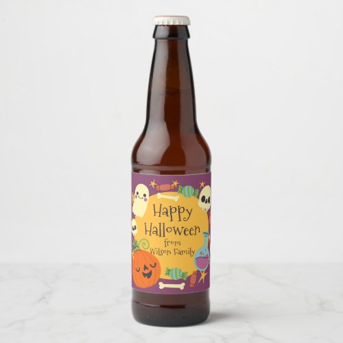 Retro Halloween Spooky  Beer Bottle Label