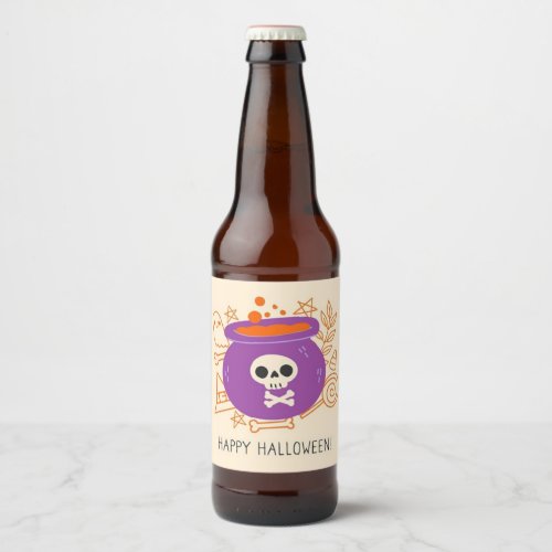 Retro Halloween Spooky  Beer Bottle Label