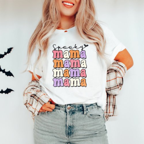 Retro Halloween Spooky Mama T_shirt