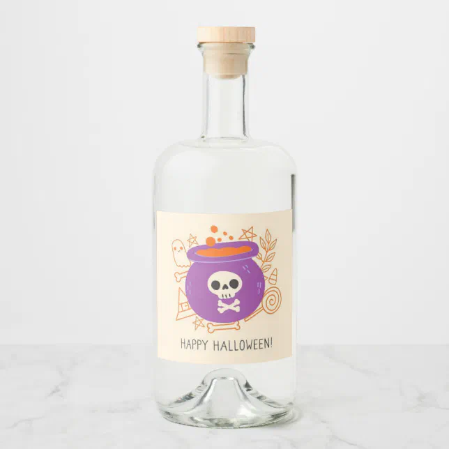 Retro Halloween Spooky potion elixir Liquor Bottle Label | Zazzle