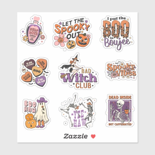 Retro Halloween Sticker (Sheet)