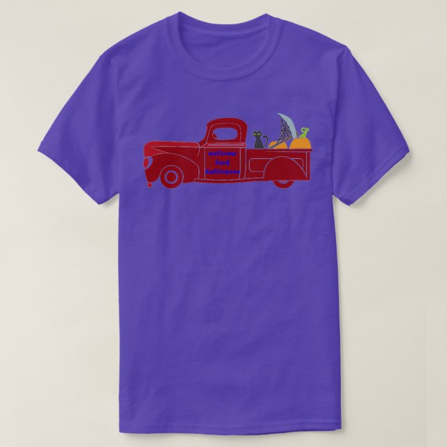 Retro Halloween Truck welcome back halloween T-Shirt (Design Front)
