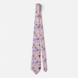 Retro Halloween Vintage Themed Doodles Neck Tie
