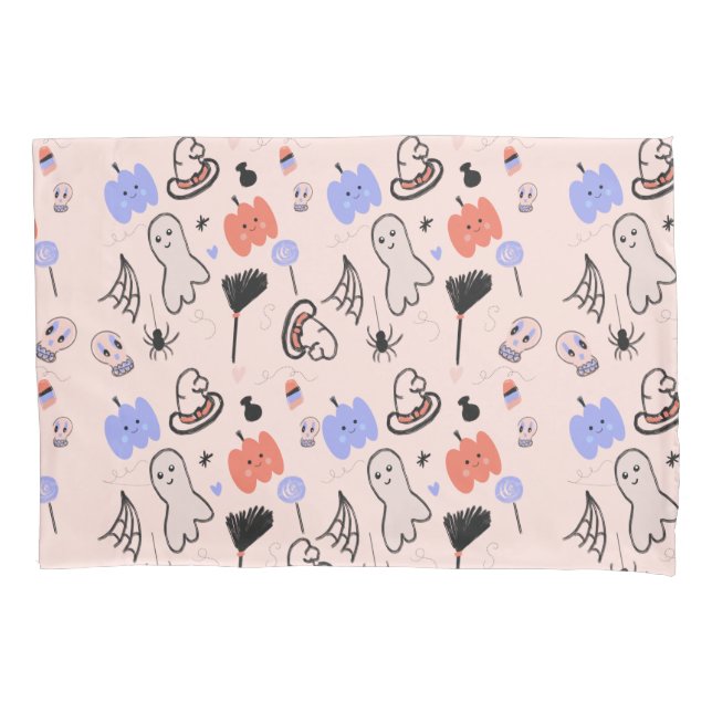Retro Halloween Vintage Themed Doodles      Pillow Case (Front)
