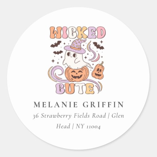 Retro Halloween Wicked Cute Ghost Address Labels