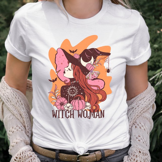 Retro Halloween Witch Woman Tri-Blend Shirt (Creator Uploaded)