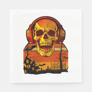 Retro Hallowen Skull Sticker Napkins
