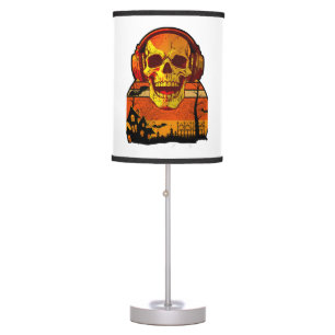 Retro Hallowen Skull Sticker Table Lamp