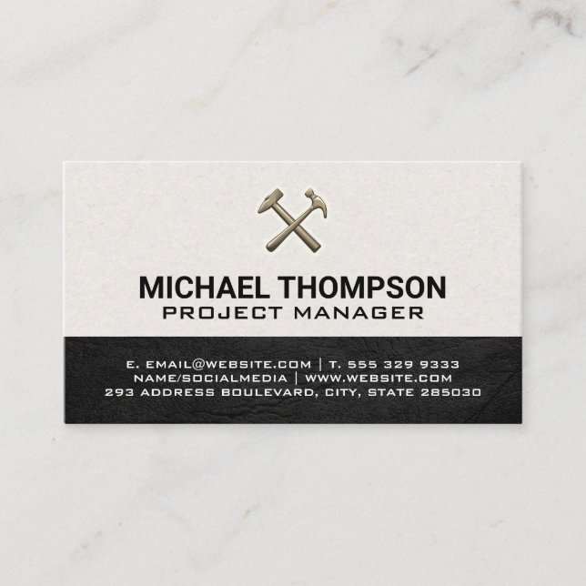 Retro Hammers Logo Business Card (Front)