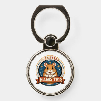 Retro Hamster Rings Emblem Art