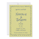 Retro Hand Drawn Blue Green Funky Photo Wedding