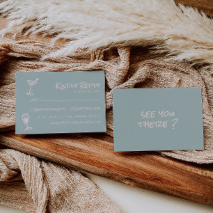 Retro Hand Drawn Colorful Funky Glasses Wedding RSVP Card