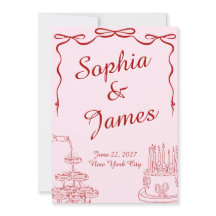 Retro Hand Drawn Flat Save The Date Card