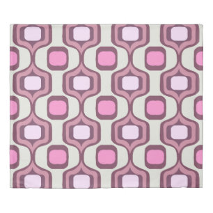 Retro Hand Drawn Geometric Square Pattern Minimal Duvet Cover