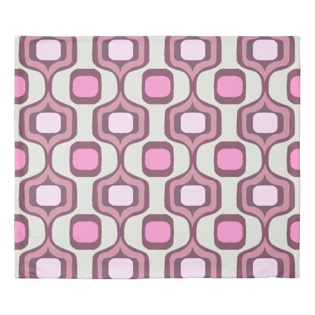 Retro Hand Drawn Geometric Square Pattern Minimal  Duvet Cover (Front)