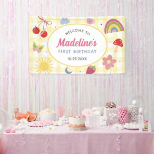Retro Hand Drawn Quirky Birthday Party Banner