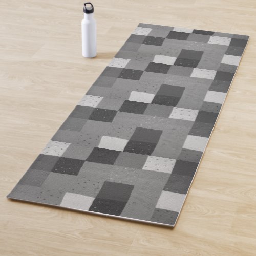 retro hand knitted black and white patchwork yoga yoga mat