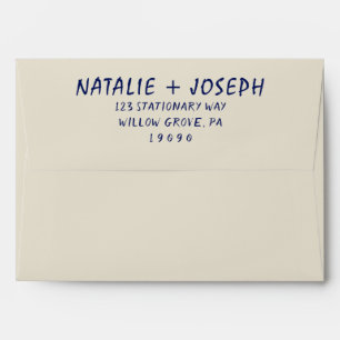 Retro Hand-Written Bright Bold Unique Wedding Envelope