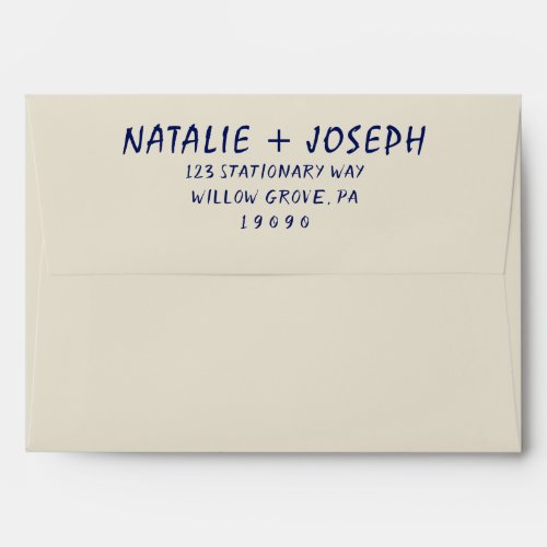 Retro Hand_Written Bright Bold Unique Wedding  Envelope