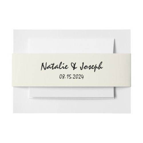 Retro Hand Written Bright Unique Bold Fun Wedding Invitation Belly Band