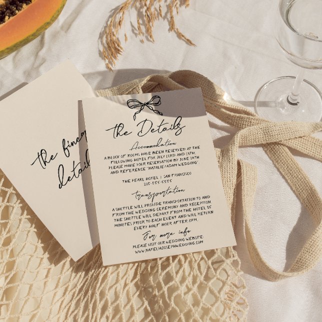 Retro Hand Written Drawn Quirky Wedding Details Enclosure Card (Creator Uploaded)