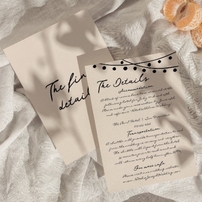 Retro Hand Written Drawn Quirky Wedding Details Enclosure Card (Creator Uploaded)