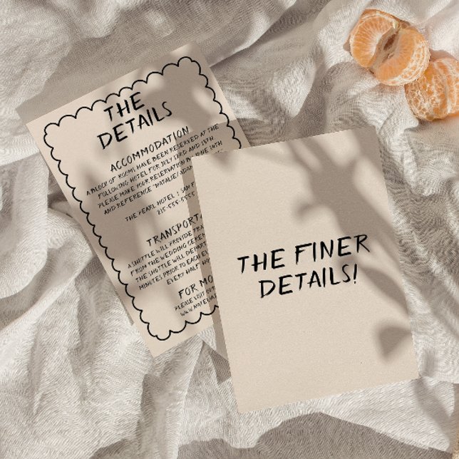 Retro Hand Written Quirky Frame Wedding Details    Enclosure Card (Creator Uploaded)