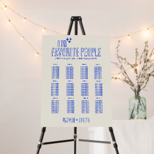 Retro Hand-Written Retro Wedding Seating Charts Foam Board
