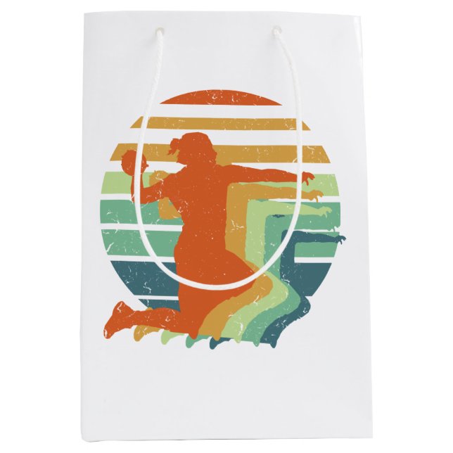 Retro Handball Sports - Handball Player Goalkeeper Medium Gift Bag (Front)