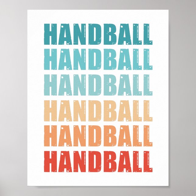Retro Handball Vintage Gift Poster (Front)