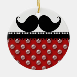 Retro Handlebar Mustache Moustache Ceramic Ornament