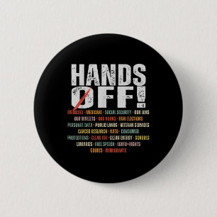Retro Hands Off Protest Public Lands Medicare Patr Button