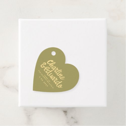 Retro Handwriting Green  Favor Tags