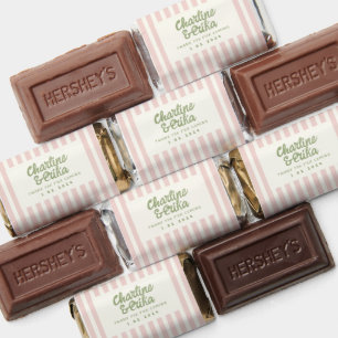 Retro Handwriting Pink Green Wedding Hershey's Min Miniatures