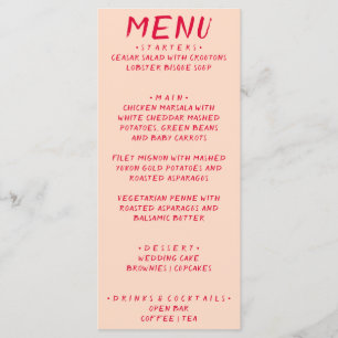 Retro Handwritten Colorful Bright Modern Wedding Menu