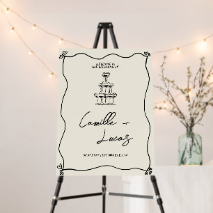 Retro Handwritten Whimisical Wedding Welcome Sign