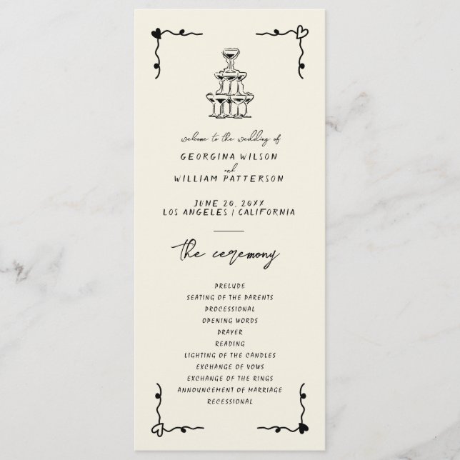 Retro Handwritten Whimsical Flat Program (Front)