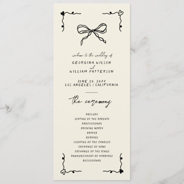 Retro Handwritten Whimsical Flat Program (Front)